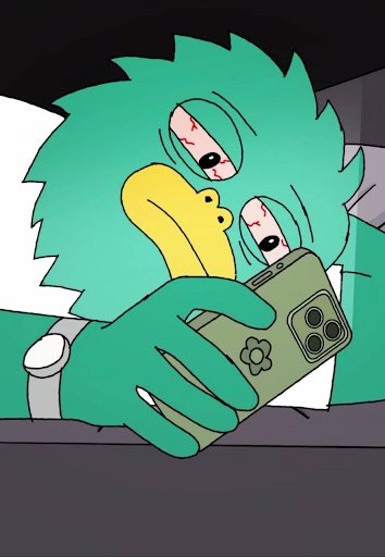 Yeti in bed with bloodshot eyes staring at charts